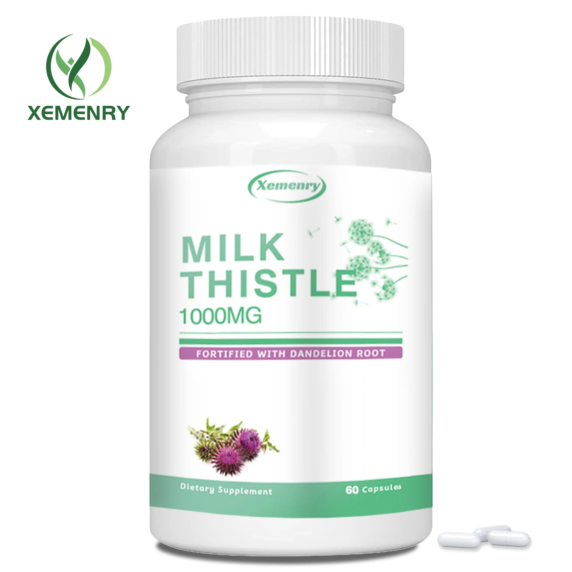 Milk Thistle with Dandelion Capsules - Good for Liver Health, Helping Digestion and Detoxification - 60 Capsules