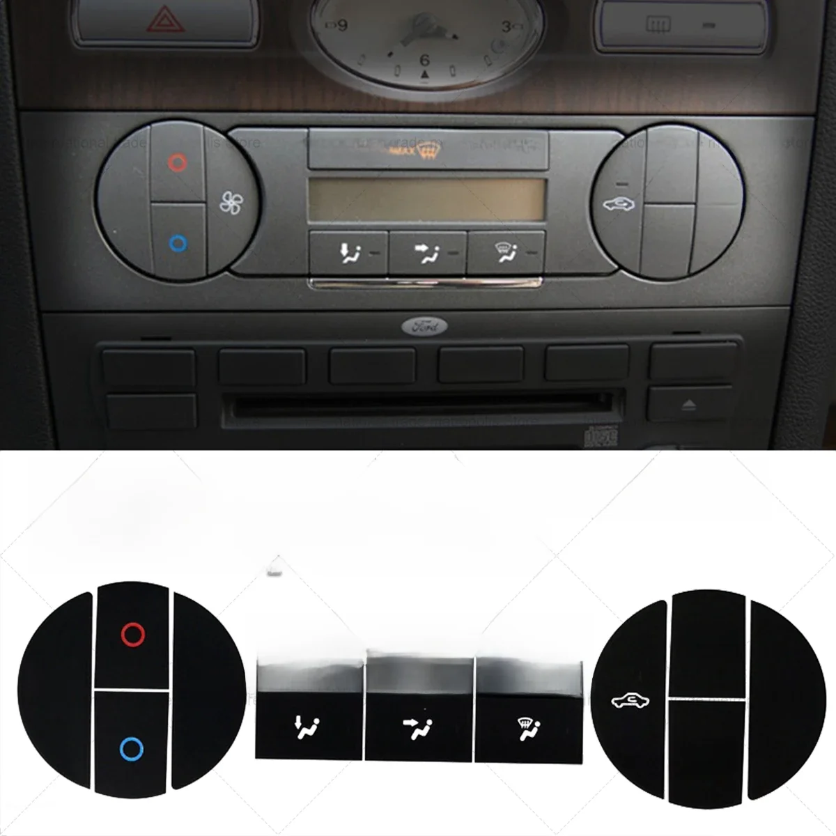 Dla Mondeo 04-08 Naklejka Odpowiednia dla Ford Mondeo 2004-2008 Naprawa zużytego przycisku Obrotowy przełącznik AC Przycisk naprawy Naklejka — zdjęcie 2