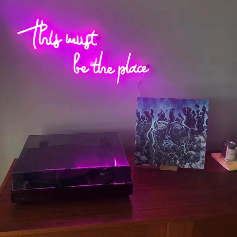 This Must Be The Place Custom Decor Sign LED Neon Signs Custom Gifts Store Entryway Decor, Warm Neon Vibes