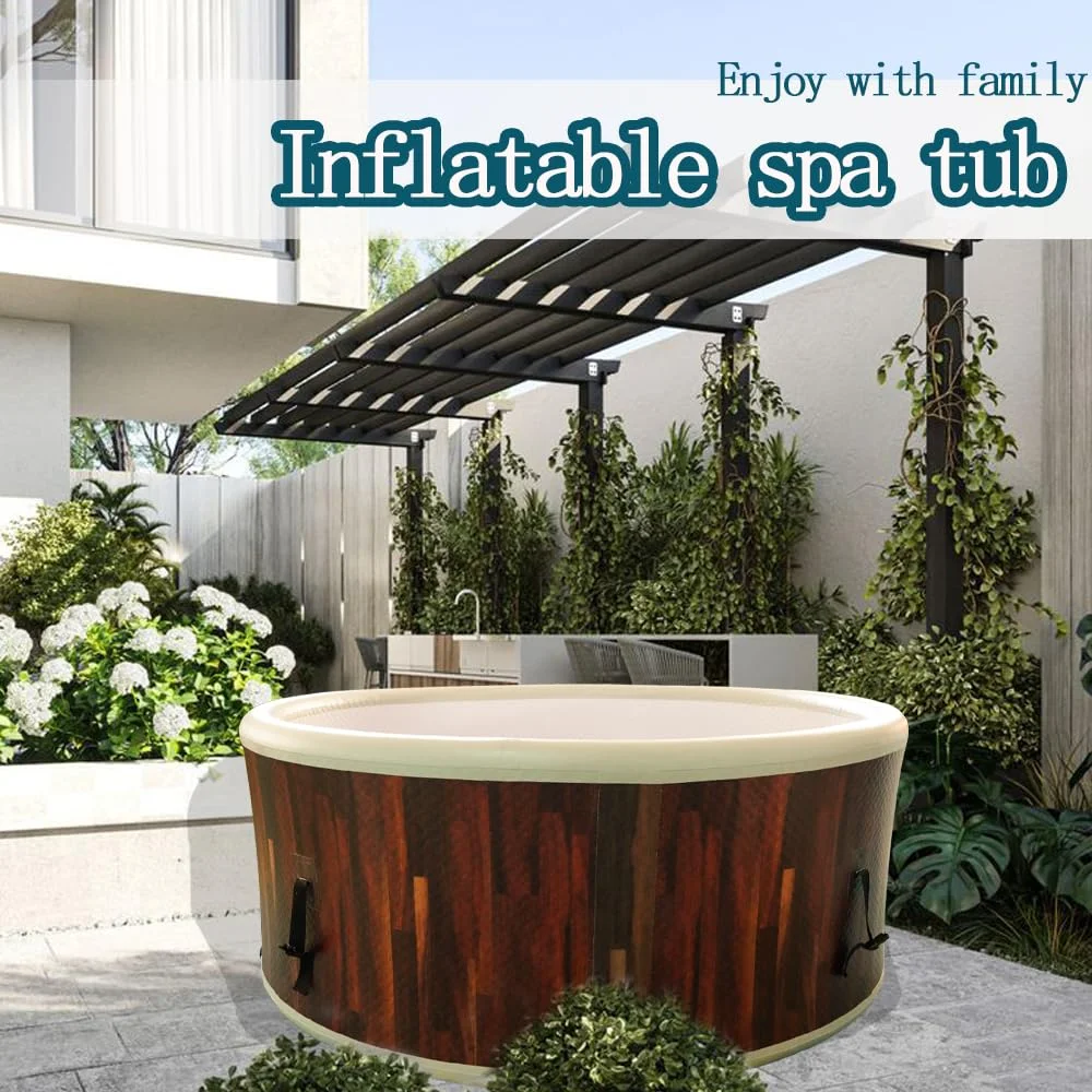 Stock 150*65cm Inflatable Hot Tub Portable PVC Outdoor Spa with Heater Pump and Insulated Cover For Home Backyard Relaxation 59”