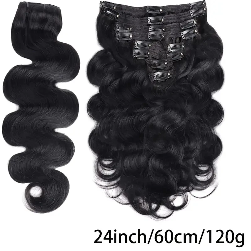 Body Wave Clip In Human Hair Extensions 8PCS/Set 120G Clips Ins Full Head Brazilian 100% Real Human Hair Clip In Wig Extension