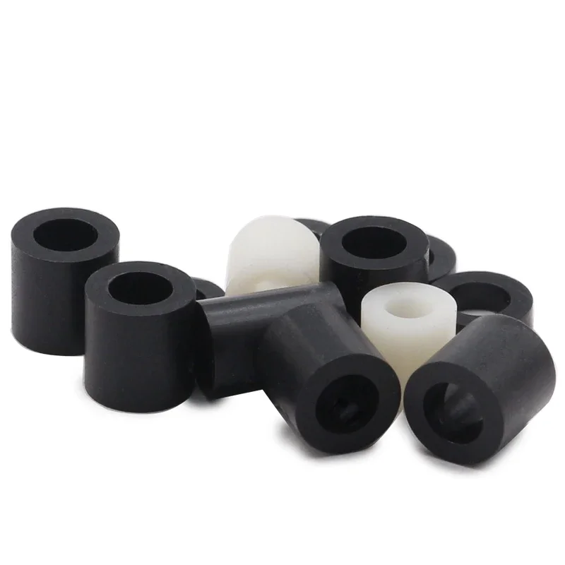 Entretoise ronde creuse non filetée, entretoise de carte PCB, rondelle d'entretoise, blanc, noir, ABS, M3 figuré, M5, M6, M8, 20-50 pièces