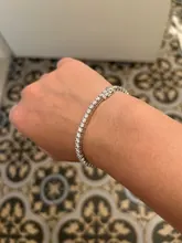 Knobspin 3 mm 4 mm Moissanit-Tennis-Armband, Volldiamant, GRA-zertifiziert, S925-Sterlingsilber, plattiert, 18 Karat Weißgold, Hochzeit, Verlobung, Party, Schmuck, Armbänder für Damen und Herren - AliExpress 36