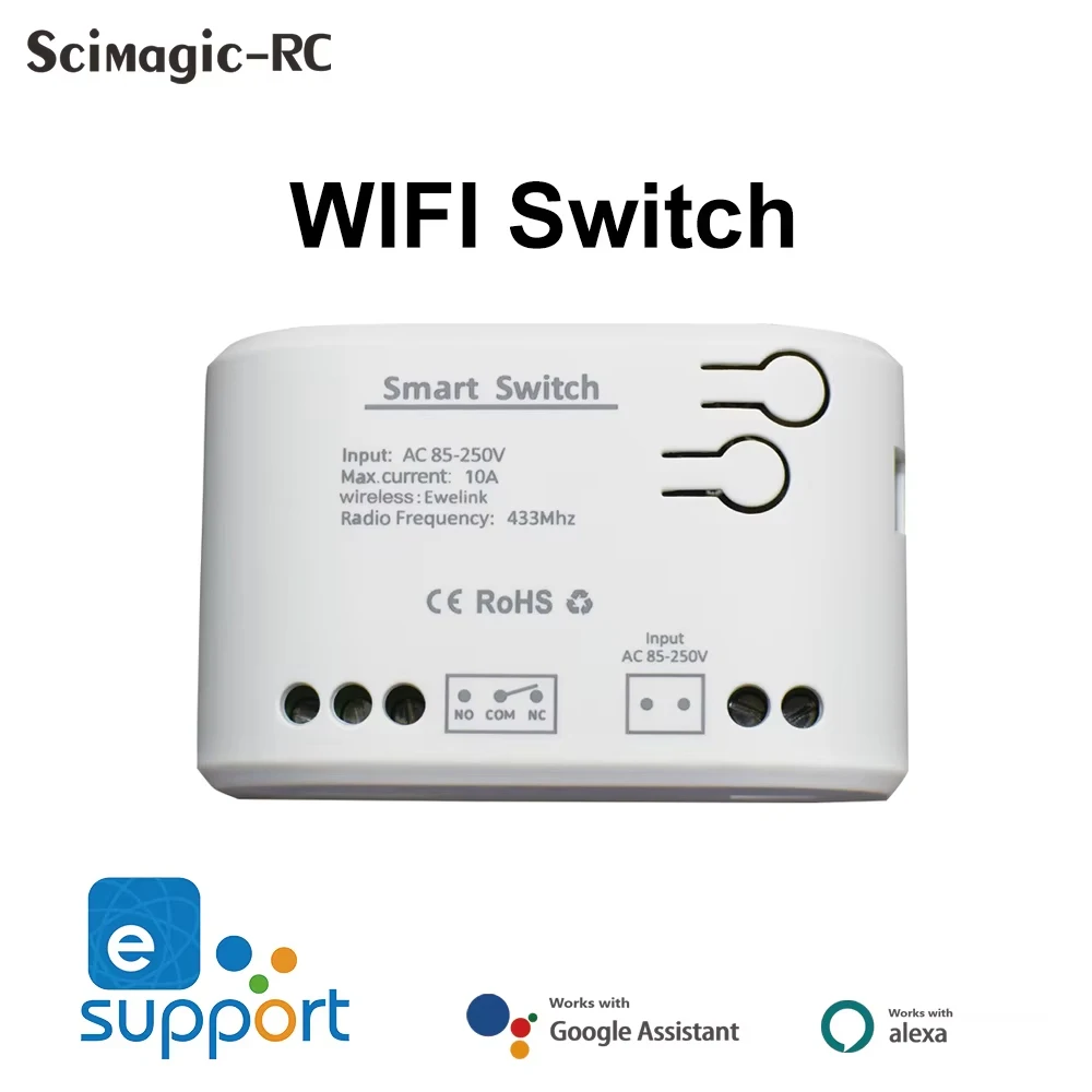 

WiFi Smart Switch 1Channel Relay Smart Automation wifi Module,RF433 Receiver 7-32V 12V 24V 220V Breaker Motor Switch Ewelink App
