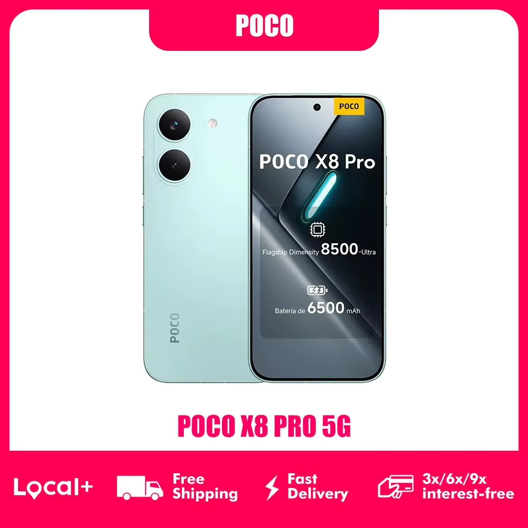 POCO X8 Pro 5G 8GB 256GB 12GB 512GB NFC 6500mAh akkumulátorral rendelkező mobiltelefon