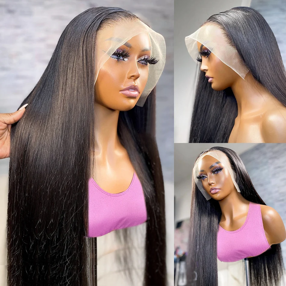 200 Density Bone Straight 13X6 Hd Lace Frontal Wig 28 34 Inch Brazilian Remy 13X4 Transparent Lace Front Human Hair Wig