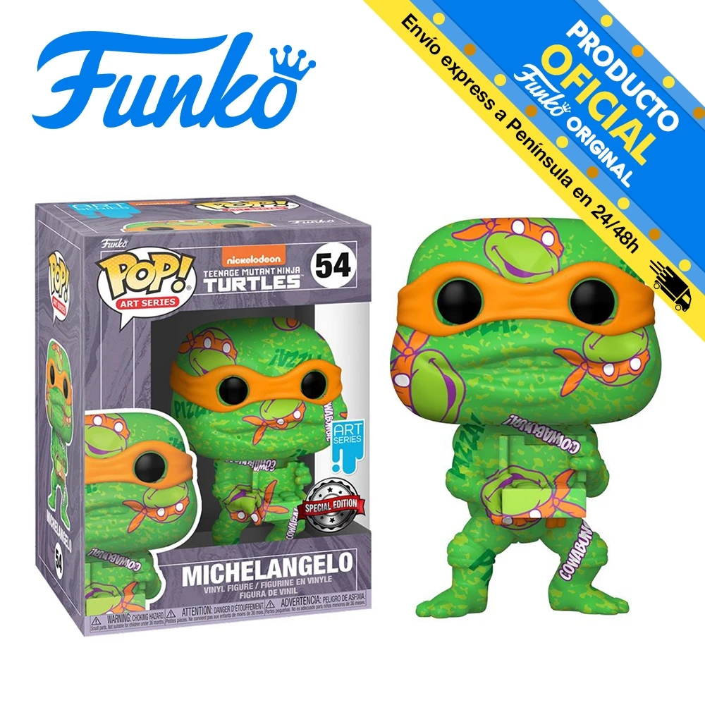 Funko Pop! Ninja tortoises mutant teenagers 2-unique artistic Michelangelo + protective box, 57929, No. 54, original, toys, boys, girls, gifts, collector, dolls, shop, box, new, license