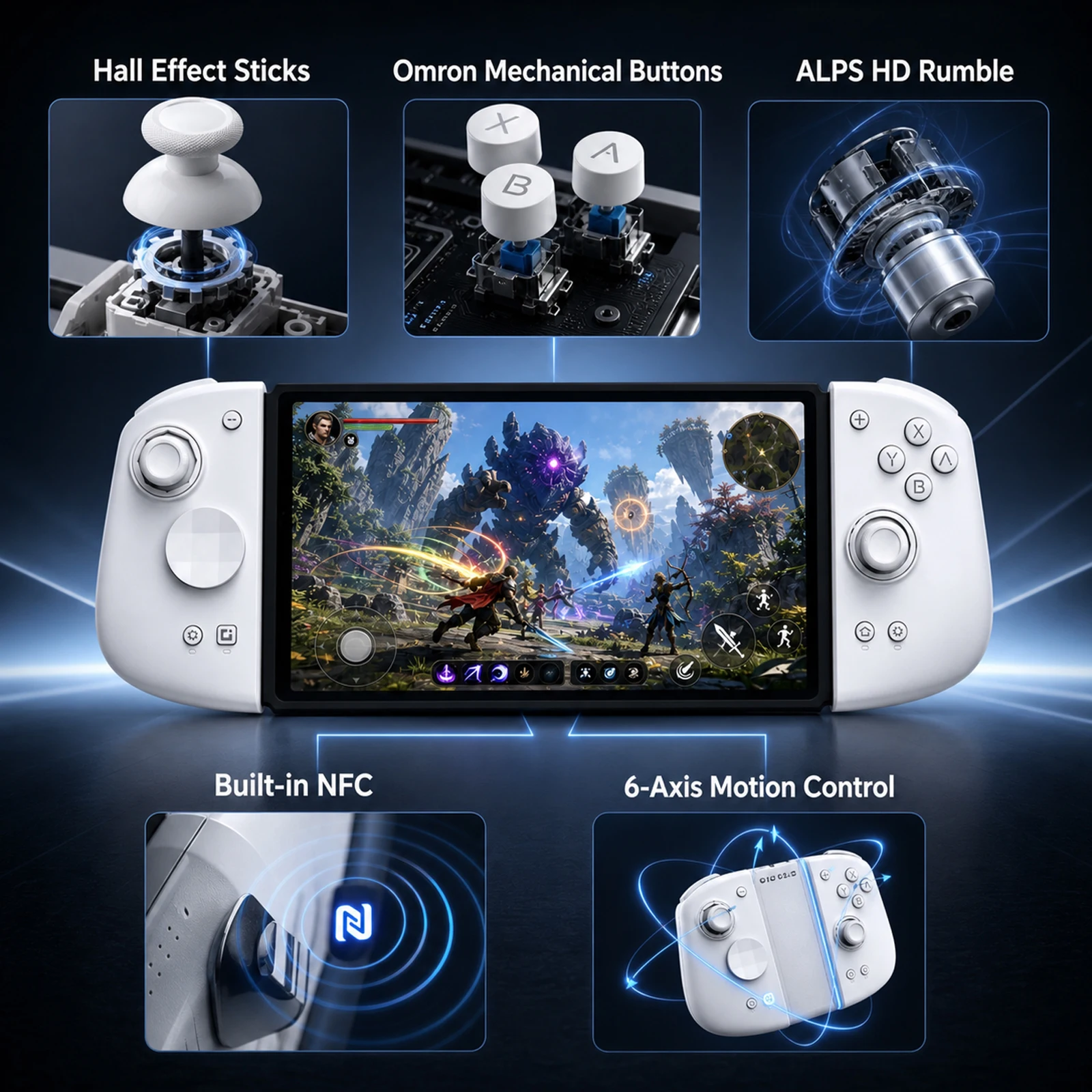 Mobapad M6s / M6 HD For Nintendo Switch / Switch OLED Adjustable Joystick Hall Effect Controller JoyPad Panels Cover Replace