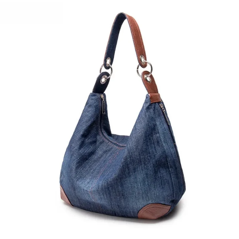 2025 duża luksusowa damska torebka dżinsowa duża torba na ramię niebieska torebka dżinsowa Jean Denim Tote Crossbody damska torba na ramię — zdjęcie 2