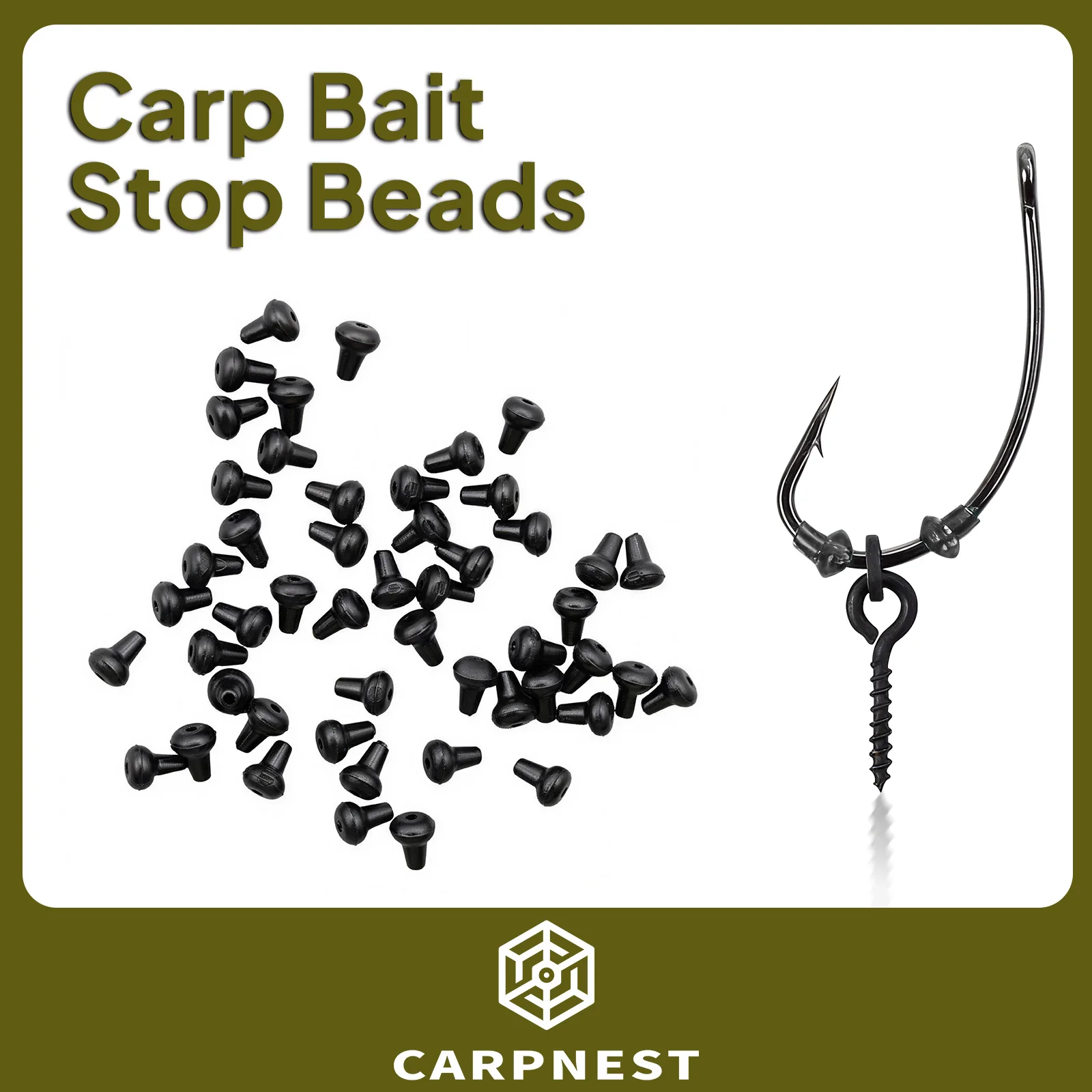

CARPNEST 50-100pcs Carp Rig Ring Stop Beads Plastic Fishing Hook Stoppers for Carp Coarse Fishing
