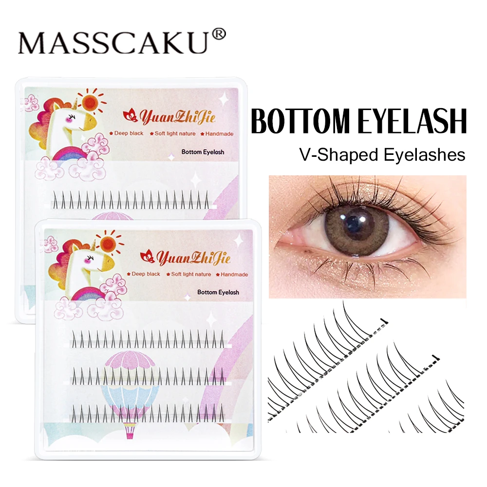 YUANZHIJIE Bottom Eyelashes Natural Lower Under Lash Easy Grafting Soft Eyelash Extensions Clear Bottom Lashes Makeup