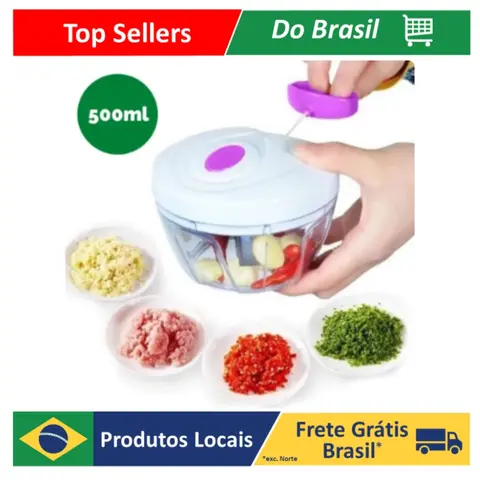 Multiprocessador Manual Premium – Com 3 Lâminas de Inox para Alimentos