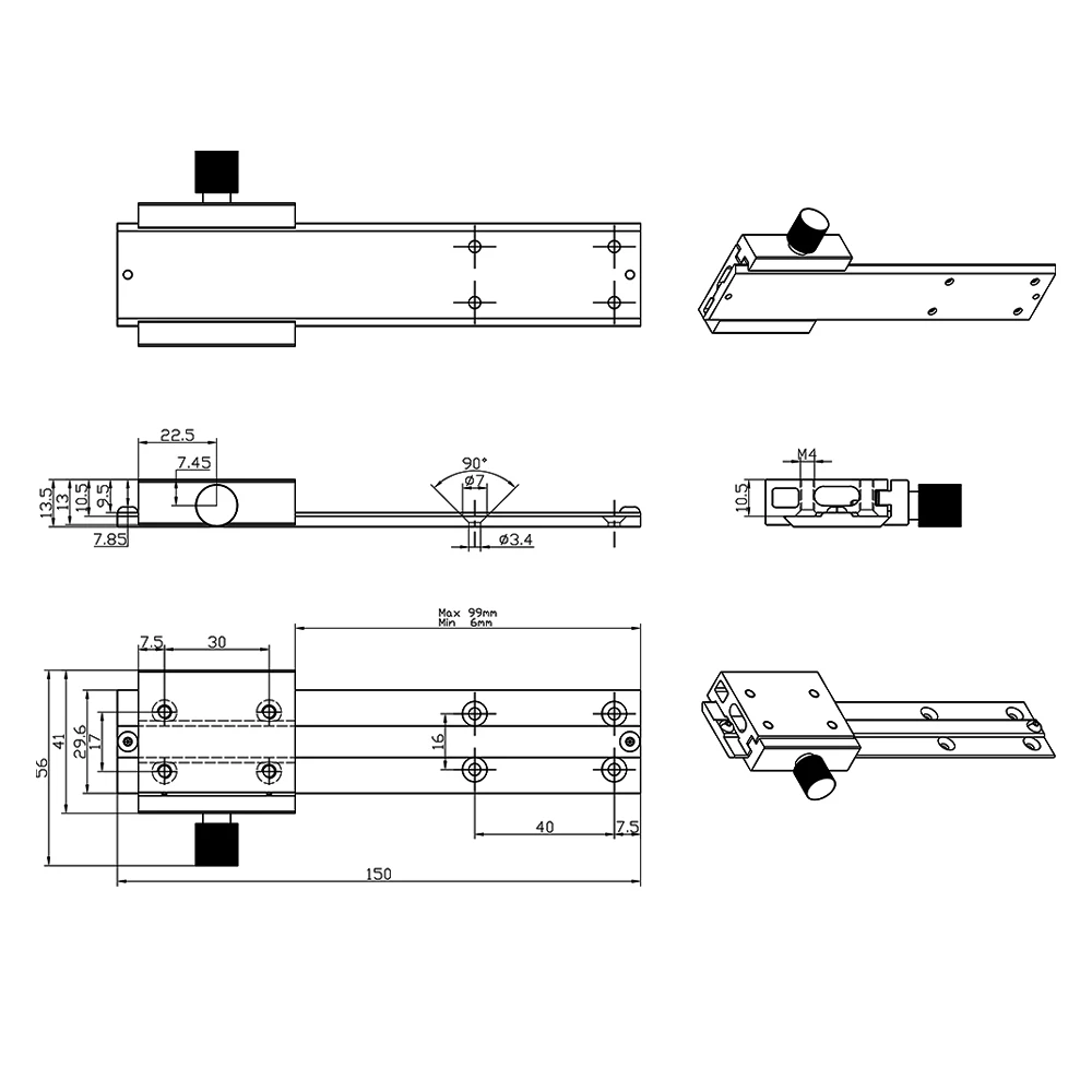 DIY CNC Laser Head Adjustable Module Liftable Up and Down Laser Focus Adjustment Laser Lift Focusing Bracket Laser Head Holder