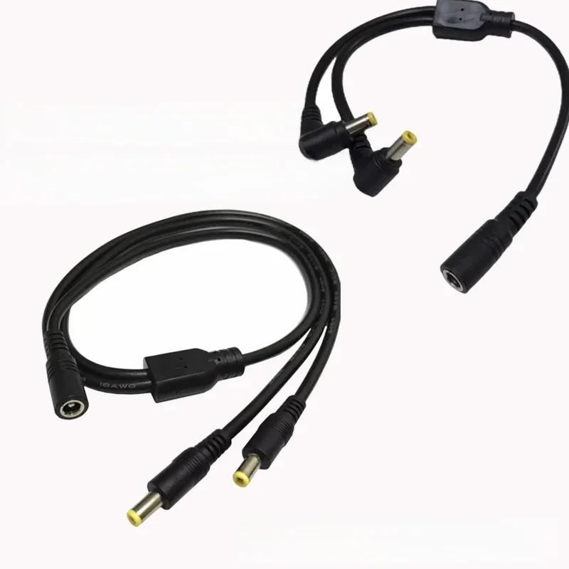 Kabel rozdzielacza mocy prądu stałego z czystej miedzi 1 żeński do 2 męski przewód przejściówka rozgałęziająca 5.5x2.5mm do kamery CCTV DVR, listwa oświetleniowa LED — zdjęcie produktu 6
