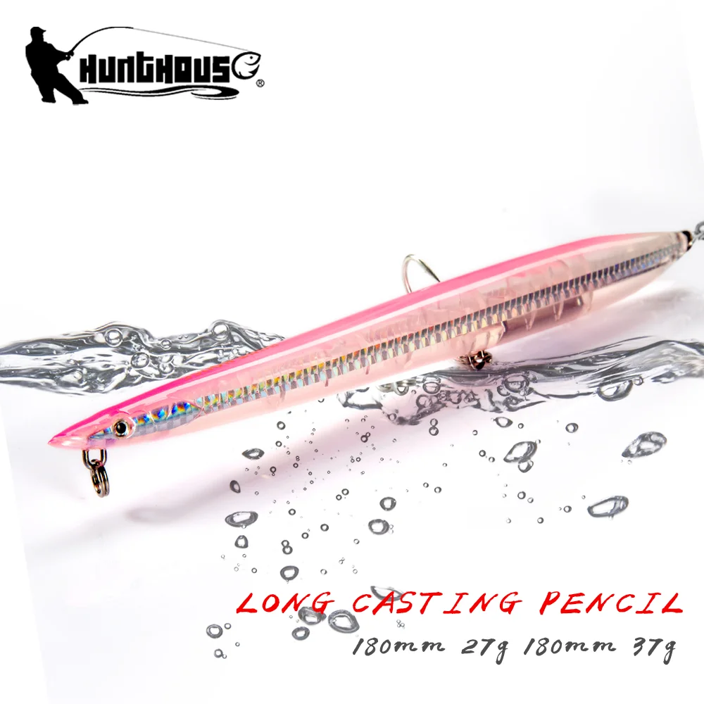 

Рыболовные приманки-карандаш Hunthouse, приманка для серфинга, плавающая Тонущая приманка длиной 180 мм, жесткая приманка для забрасывания, приманки для морской рыбалки