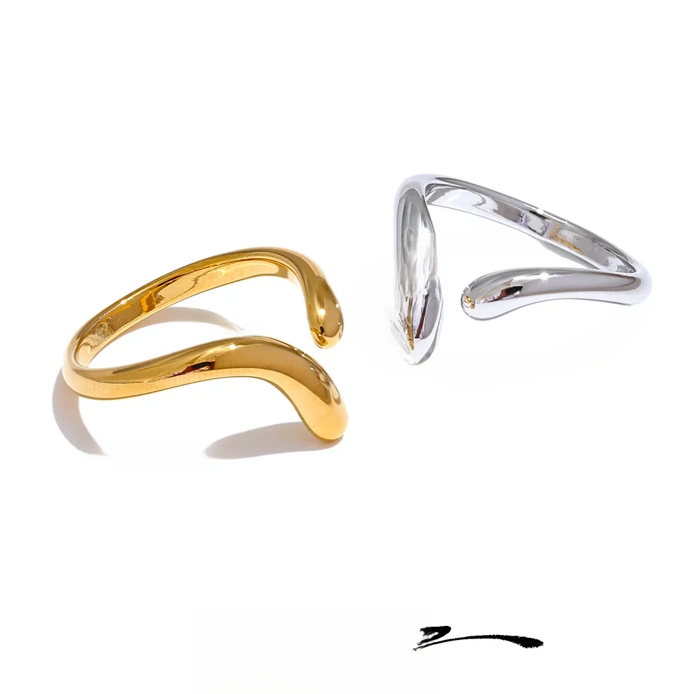 Yhpup minimalisti scher neuer Stil Edelstahl offener schicker verstellbarer Ring Mode dünner Finger