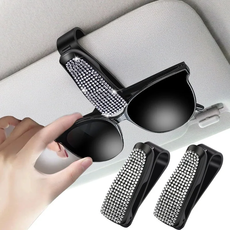 Colorful Car Eyeglass Holder Glasses Storage Clip For Audi Bmw Auto Interior Organize Accessories Car Sunglasses Holder