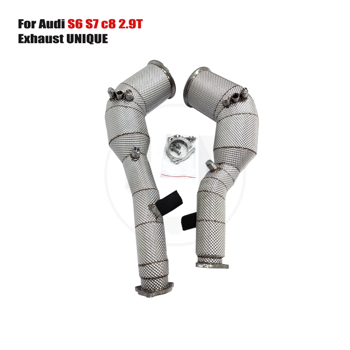 UNIQUE For 2020+ Audi S6 S7 c8 2.9t No light on With insulator downpipe With cat/without cat exhaust pipe