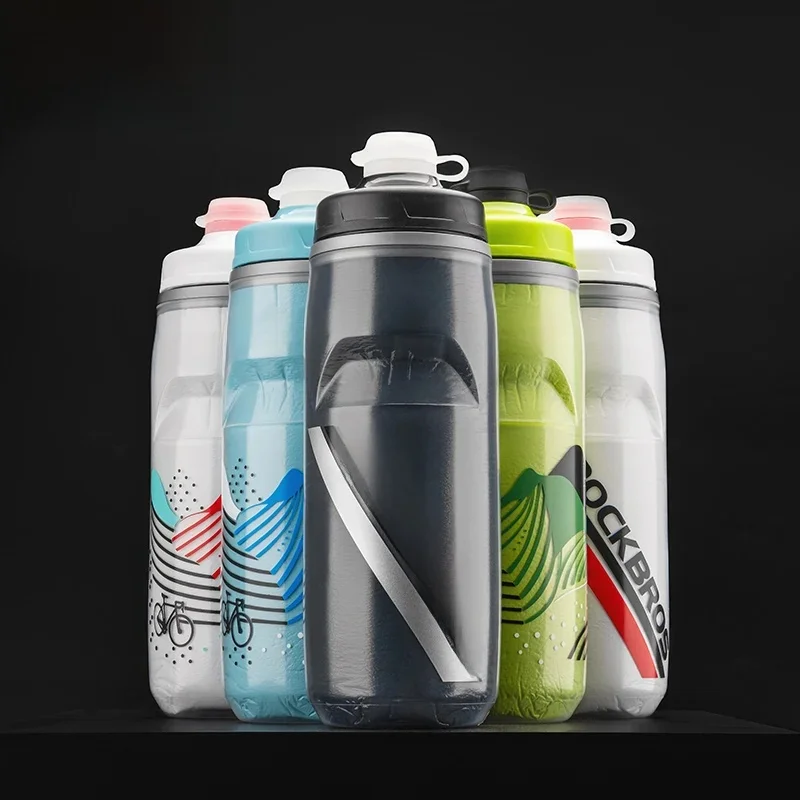 AliExpress ROCKBROS 620ml Cycling Water Bottle Cold Water Insulated Thermal Silicone Bottle Outdoor Sports MTB Road Bike Bicycle Bottle