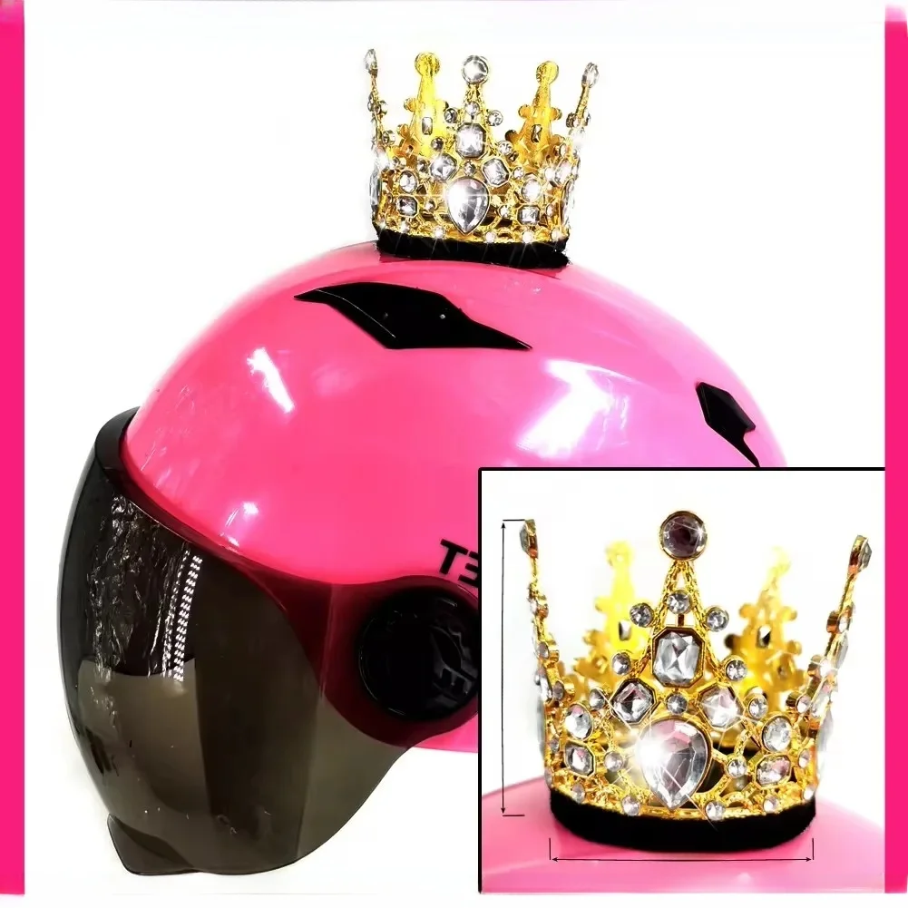 AliExpress NONE Women Girls Helmet Crown Handwork Creative Motorcycle Electric bike metal Helmet Decor Manual Crown Decoration Helmet Accessorie