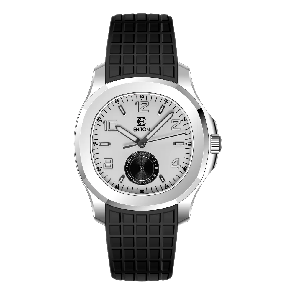 Мужские часы ENITON Luxury Quartz с ремешком из фторкаучука FKM, корпусом из нержавеющей стали 316L, механизмом VH60, водонепроницаемостью 5ATM, тонкий спортивный дизайн.