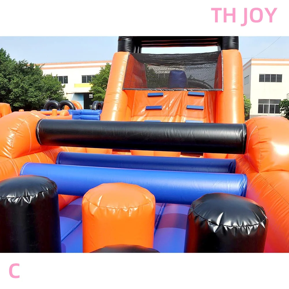 commercial kids inflatable bouncer house slides obstacle course, U shape giant adutls inflatable Obstacle Course Equipment