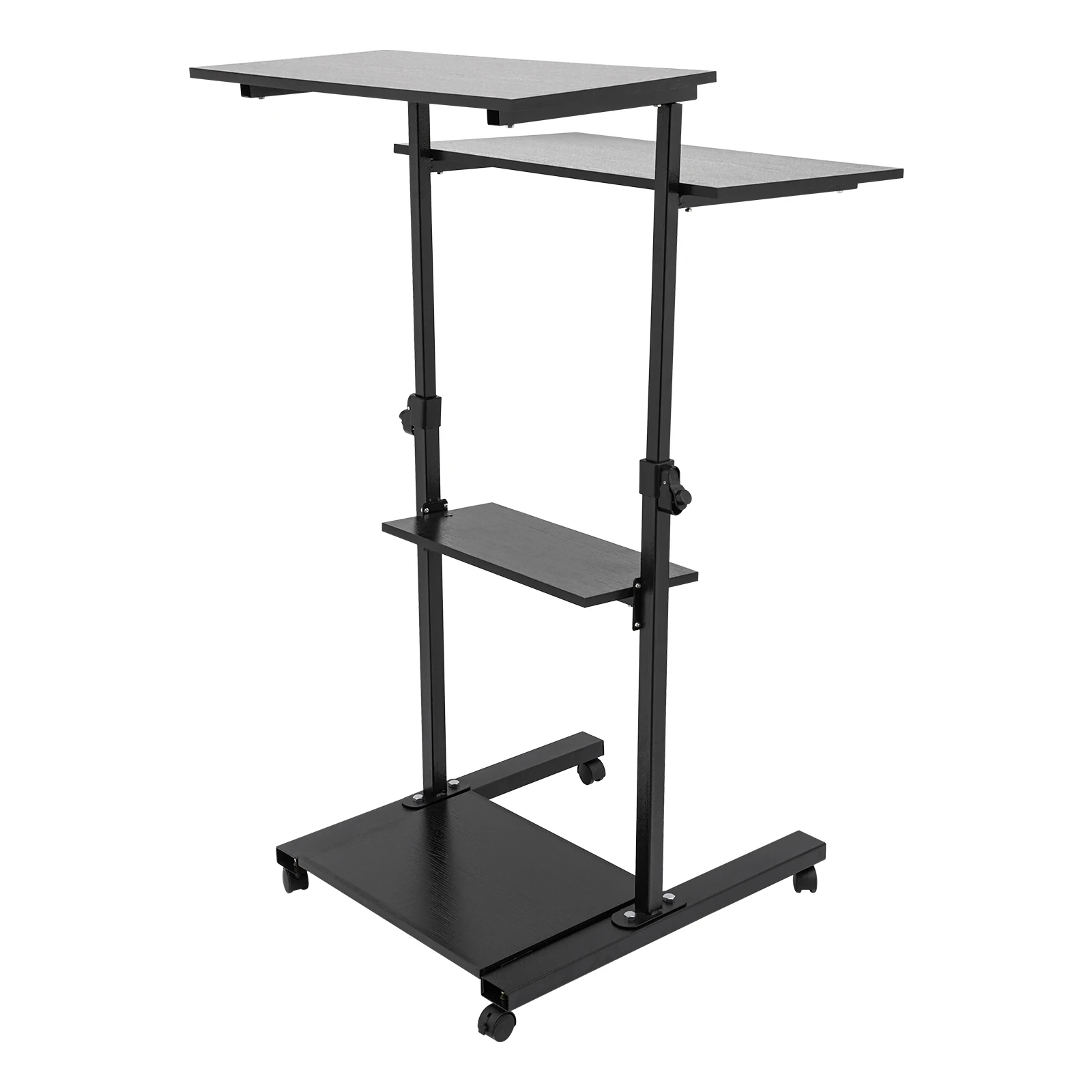 Mobile Standing Desk, Stand Up Work Station, Stand Up Desk Cart Particle Board and Steel With Four Universal Wheels for Bedrooms