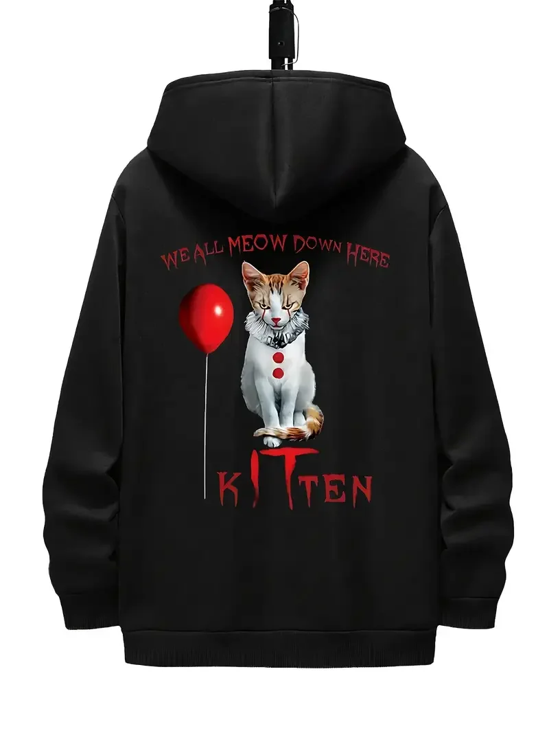 

New high quality men's printed hoodie, cotton breathable men's cool trendy casual hoodie streetwear