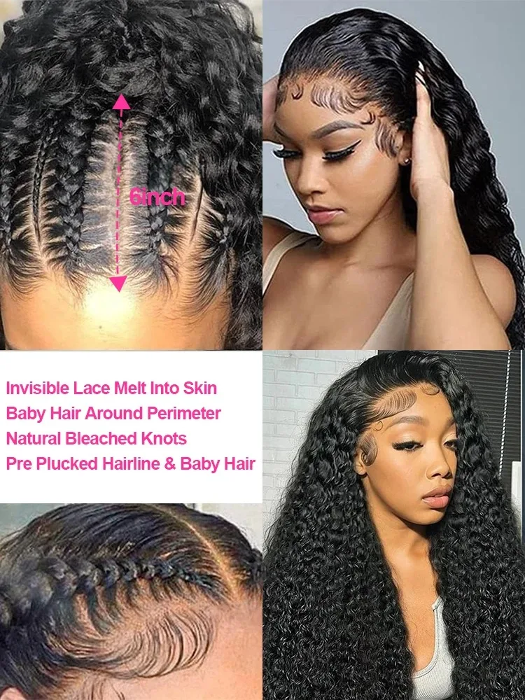 Mossily 30 40 pollici onda profonda capelli umani 13x6 HD parrucca anteriore in pizzo 250% brasiliano Remy acqua riccia 13x4 parrucche frontali in pizzo per le donne