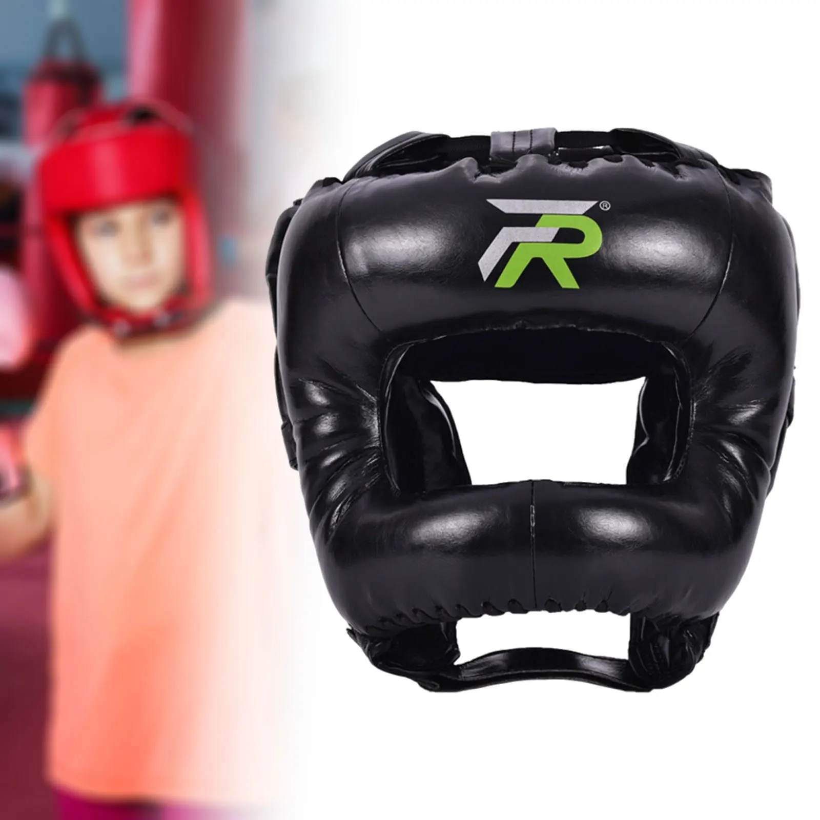 Professional Boxing Headgear Sanda MMA Training Muay Thai Helmet Adjustable Padded Breathable Head Cover Full-face Head Gear