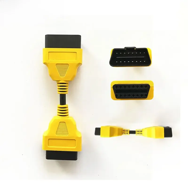 Câble d'extension de voiture OBD2 16 broches mâle à femelle, extension de prise jaune, adaptateur petde diagnostic OBD2