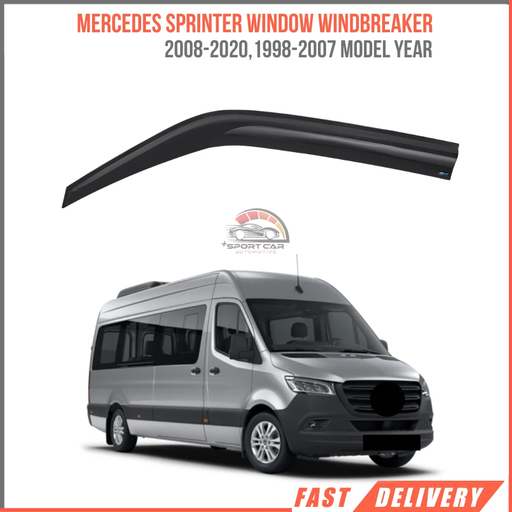 

For MERCEDES-BENZ DES SPRINTER 2008-2020,1998-2007 Sport Style glass windbreaker 2 pieces car rain protection accessory-Free Shipping