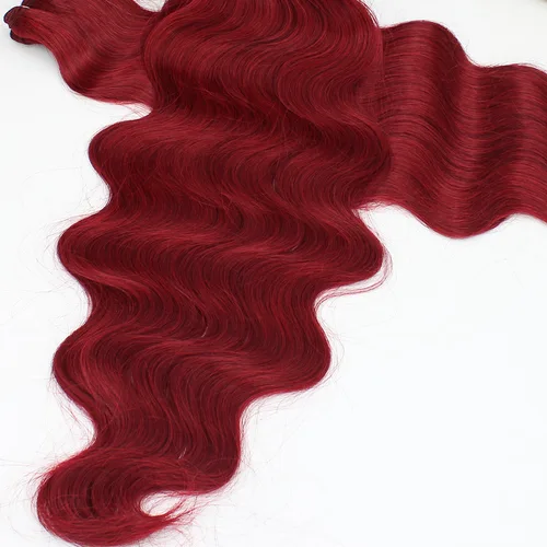 Imagen 2 del producto Extensiones de cabello sintético largo ondulado de alta temperatura, mechones de ondas corporales humanizadas suaves de fibra de bio proteína para mujeres, 30 pulgadas, 200 gramos