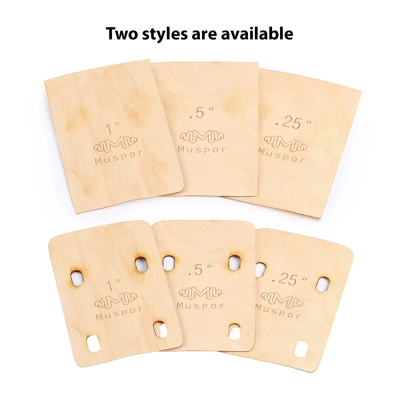 Muspor 3pcs Guitar Neck Shims Portable Bass Neck Plate Tool Maple Wood 0.25/0.5/1 Degree Neck Plate for Guitar Bass Repairment