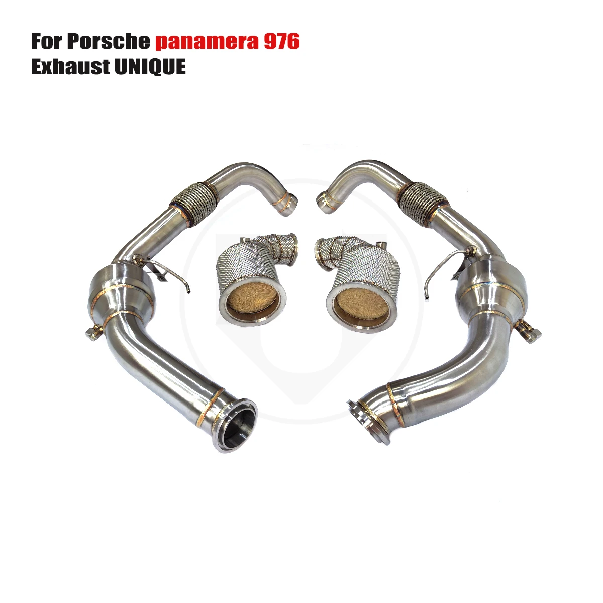 UNIQUE For  2024+ Porsche panamera 976 2.9T front downpipe No light on With insulator downpipe With cat/without cat exhaust pipe