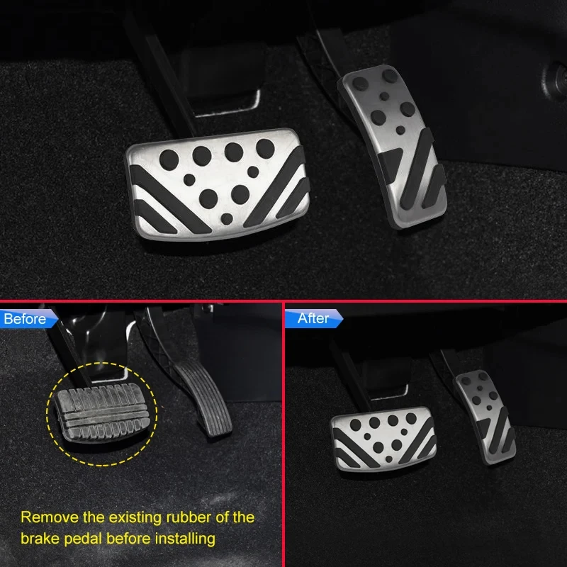 Stainless Steel Car Foot Pedals Accelerator Gas Brake No Drilling Pedal for Mitsubishi Pajero Montero Shogun 2019 2020 2007~2021