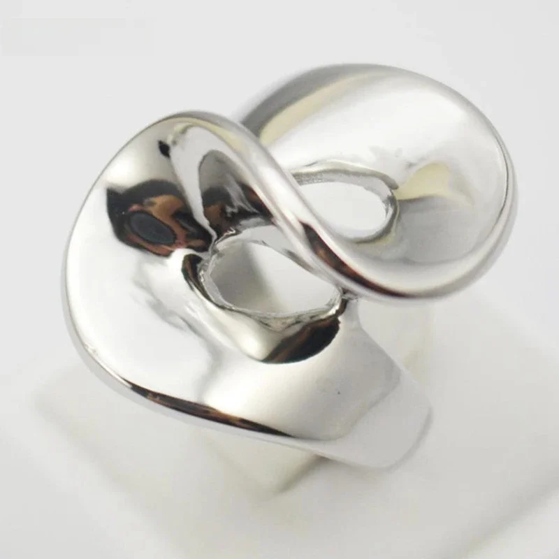Moda Biżuteria ze stali nierdzewnej Bohemia Spiral Ring Biżuteria Sliver Color Dla kobiet Antykorozyjny Indywidualny projekt 8 9 7 10 10.5 — zdjęcie 2