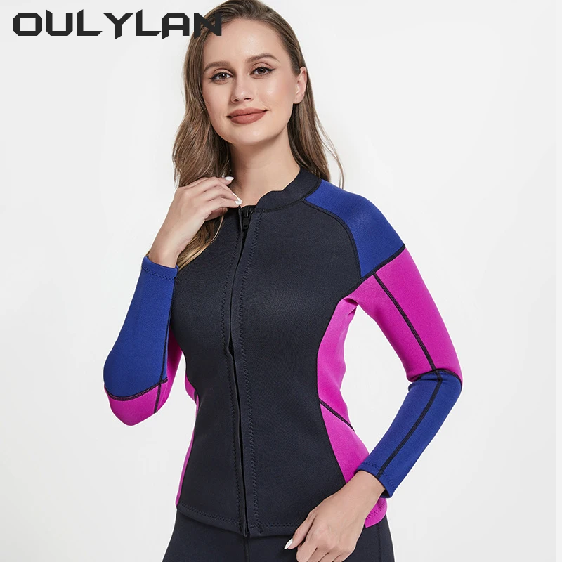 NEW Jacket 2mm Tops Long Sleeve Kitesurf Women Men Wetsuit Surf Surfing Spearfishing Jacket Diving Snorkeling Surfing Swimming