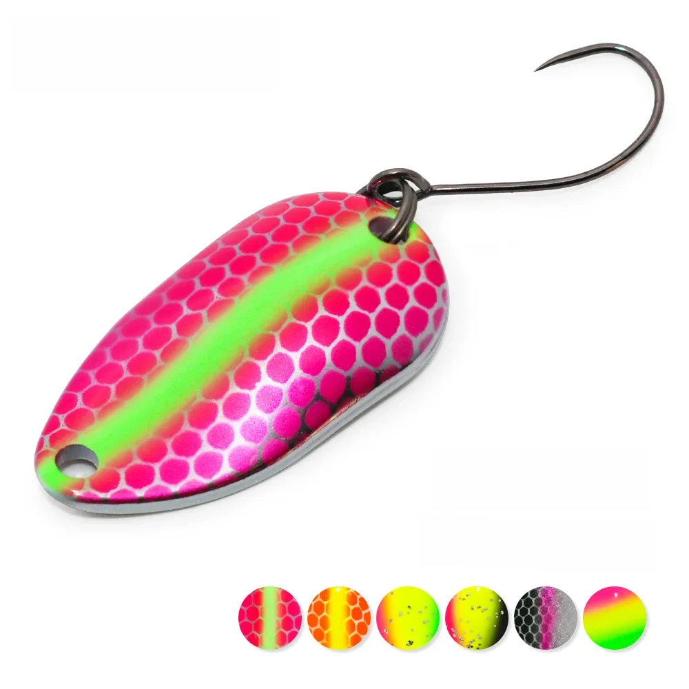 Jerry Gemini 1pc Spinning Fishing Micro łyżki obszar pstrąg Wobble UV kolory metalowe przynęty Glitters Bait hurtownie — zdjęcie 2