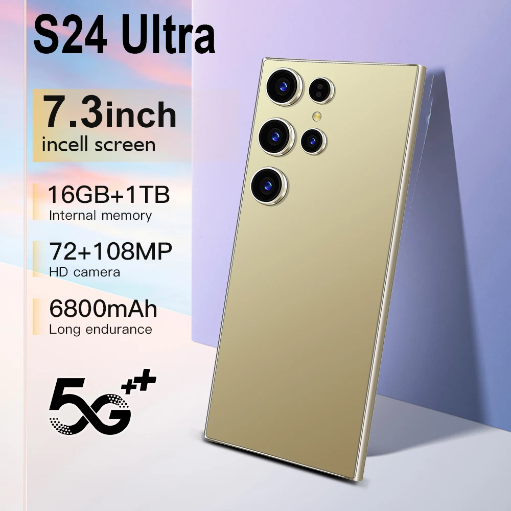 

S24 Ultra Global Version Smartphone Snapdragon8 Gen2 16G+1T 7800mAh 72+108MP 4G/5G Android MobilePhone Dual SIM Face Unlock