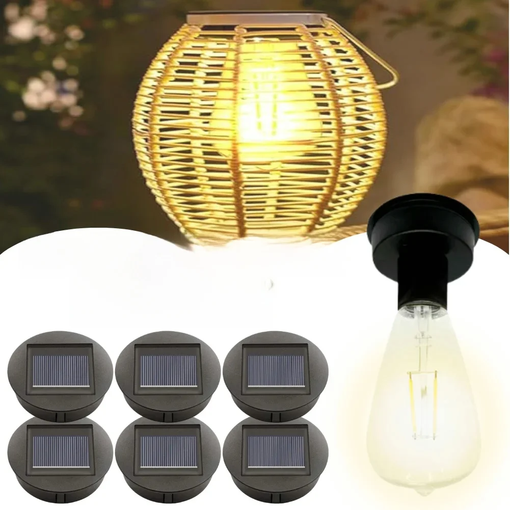 4-1 STKS 8 CM Solar Lampvoet met LED Lamp LED Nachtlampje Basis IP44 Waterdichte Binnenplaats Lichtbasis voor Outdoor Camping Picknick - afbeelding 2