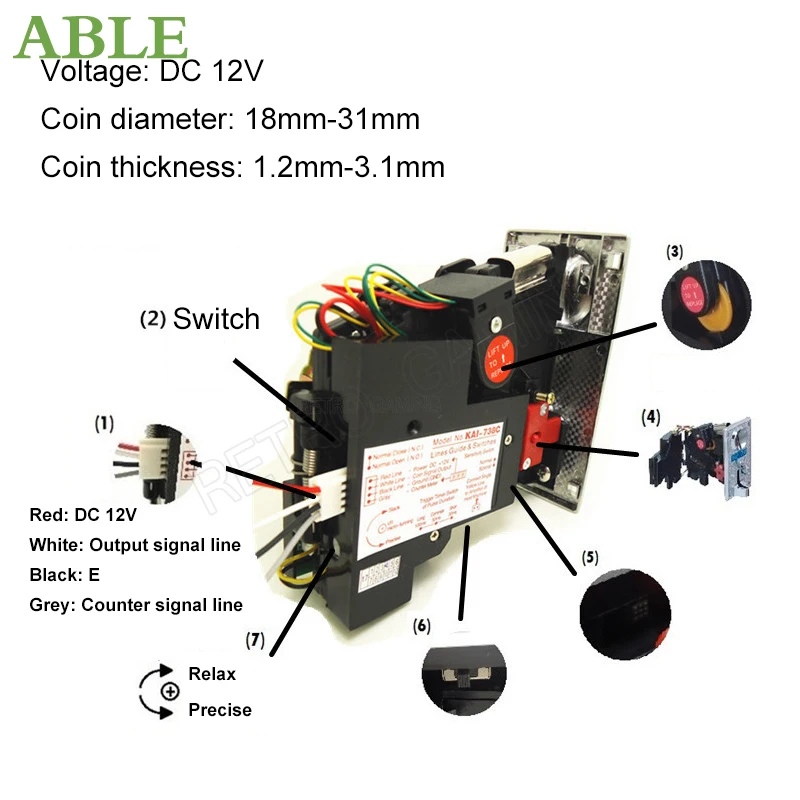 

CH-738c Порравтивный оператор монет Аксессуары для аркадных игровых автоматов