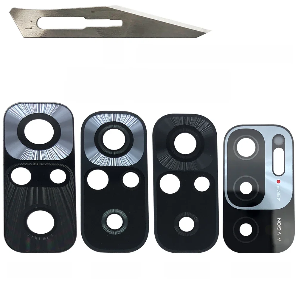 Lentille en verre de caméra arrière avec autocollant, réparation de remplacement pour Xiaomi Redmi Note 11T 11 10T 5G 10S 10 Pro Plus 5G, nouveau, 2 pièces