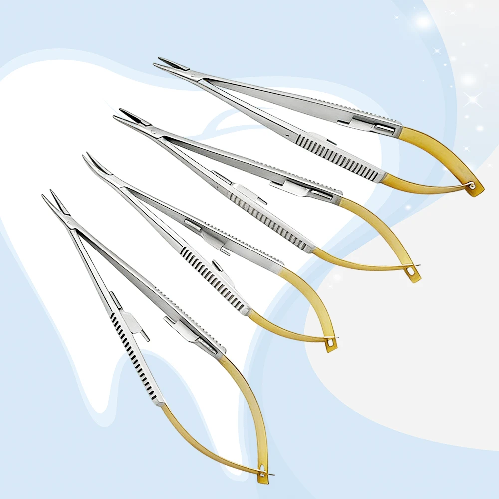 

Dental Castroviejo Needle Holder with Lock (14-16cm) – Straight/Curved Tip for Matrix Band Placement & Suturing