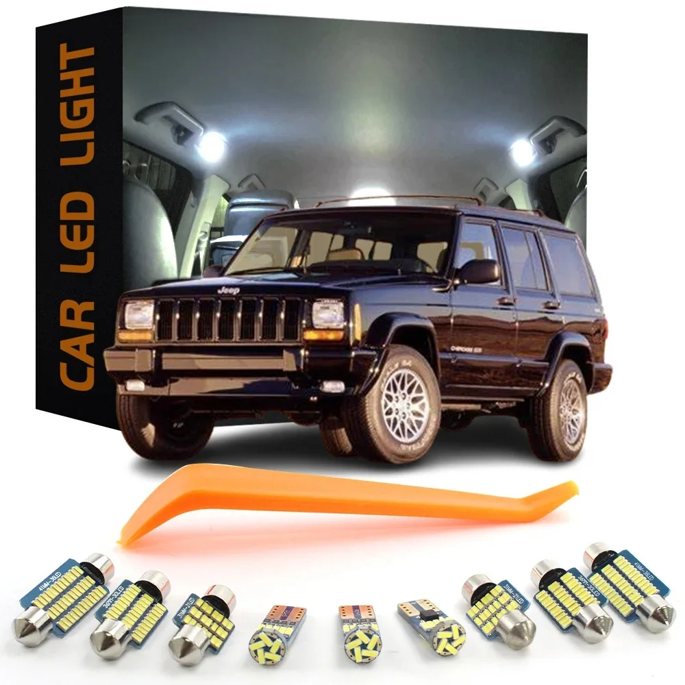 12 szt. Akcesoriów Samochodowych LED Canbus do Oświetlenia Wnętrza Jeep Cherokee XJ 1984-2001 Bez Błędów, Automatyczne Oświetlenie Kabiny, Bagażnika, Tablicy Rejestracyjnej, Żarówki — zdjęcie 2