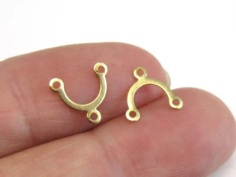 100pcs - Brass Charm, Arched Earring Connector, Brass Findings, Earring Parts, 24x8.6x0.5mm, Jewelry making - R1778 R1779 R1780