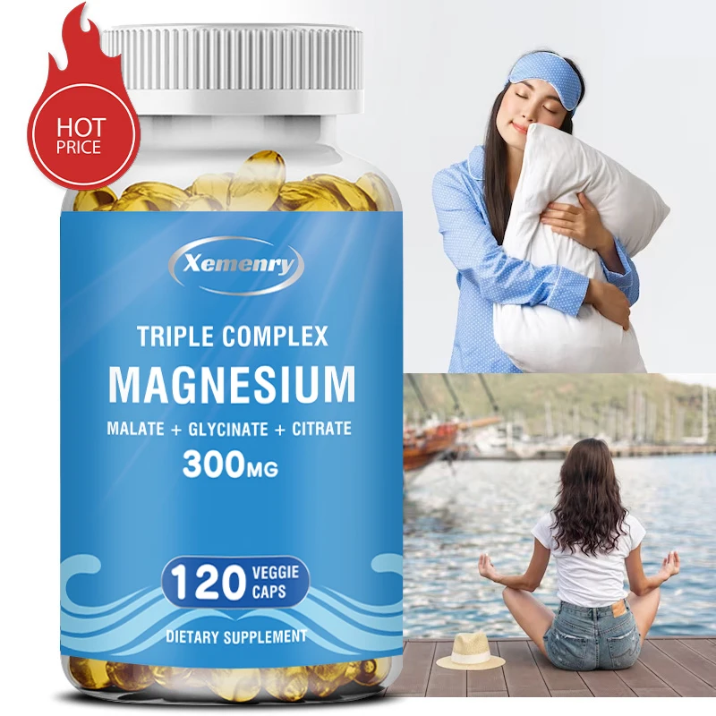 Dreifacher Magnesium komplex-unterstützt die Gesundheit von Muskeln, Knochen, Herz-Kreislauf und Nervensystem-120 Kapseln