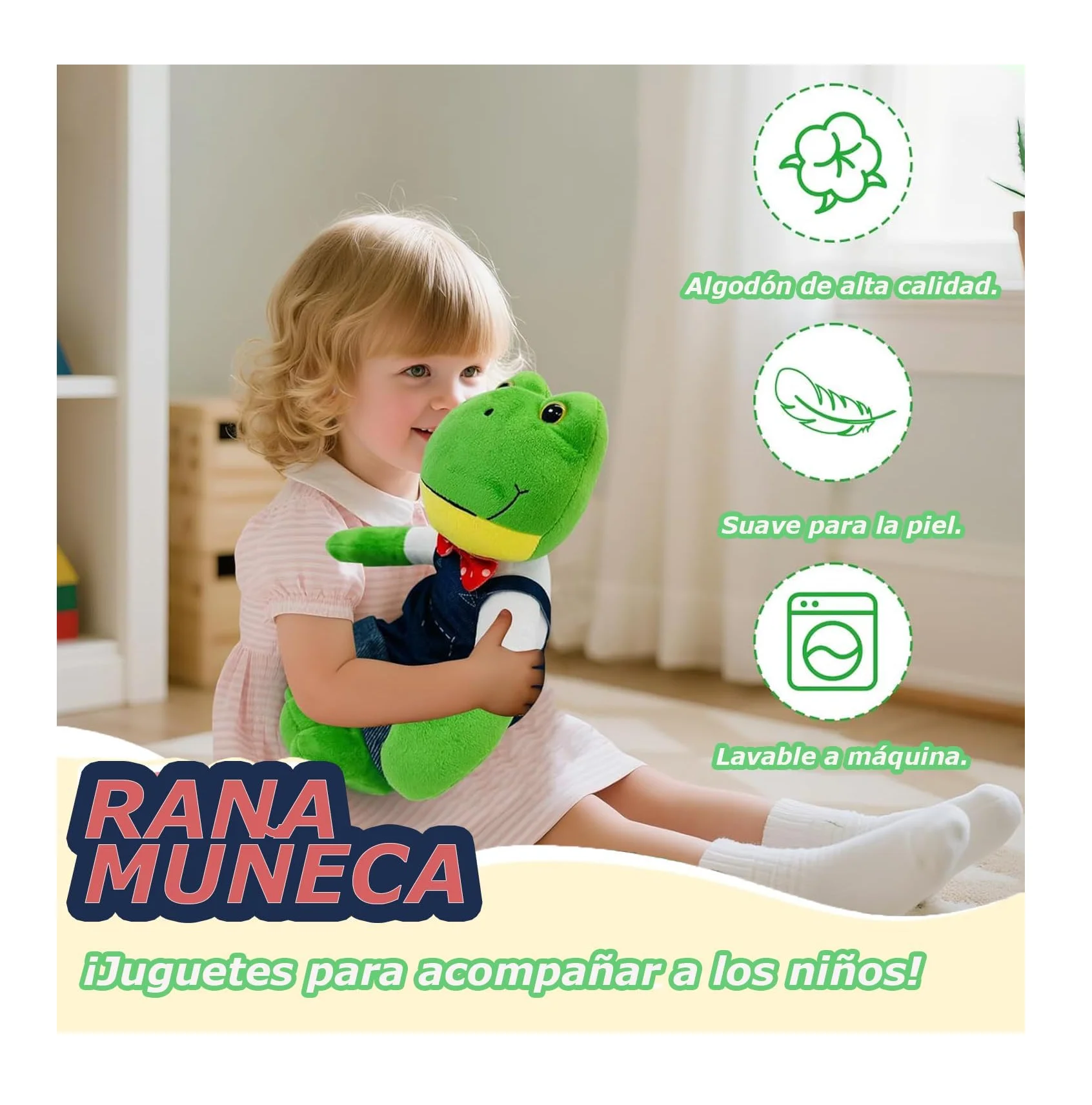 لعبة ريني فراج القطيفة 30 سم أخضر أزرق عموما #2