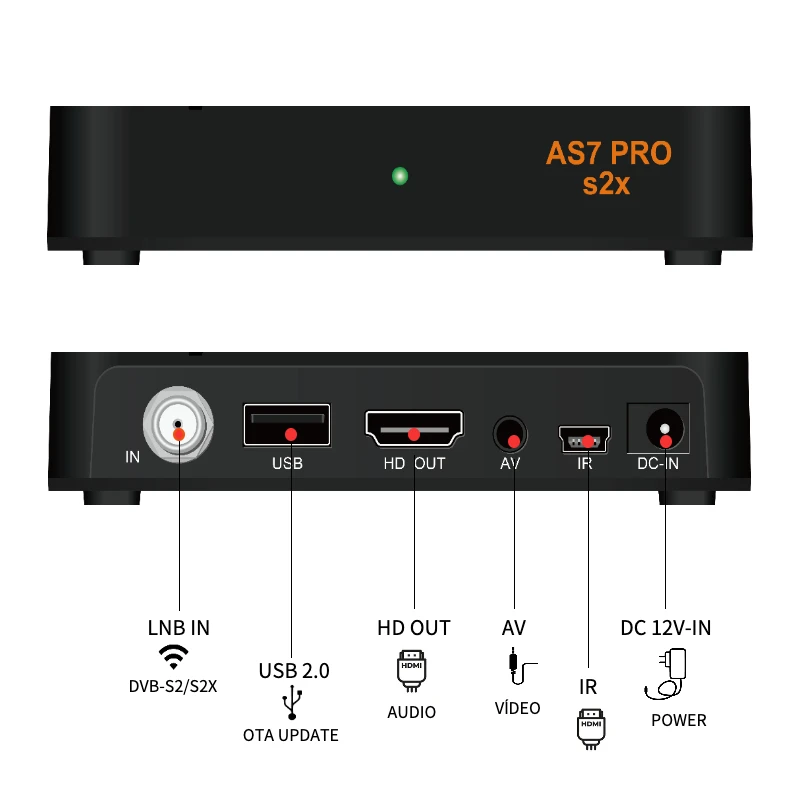 Offer! Ostark As7 Pro Dvb-S2/S2X, T2Mi, H.265 Hd1080P Stalker Xtream Youtube USB Wifi Satellite Receiver Including Shipping from Spain to Europe