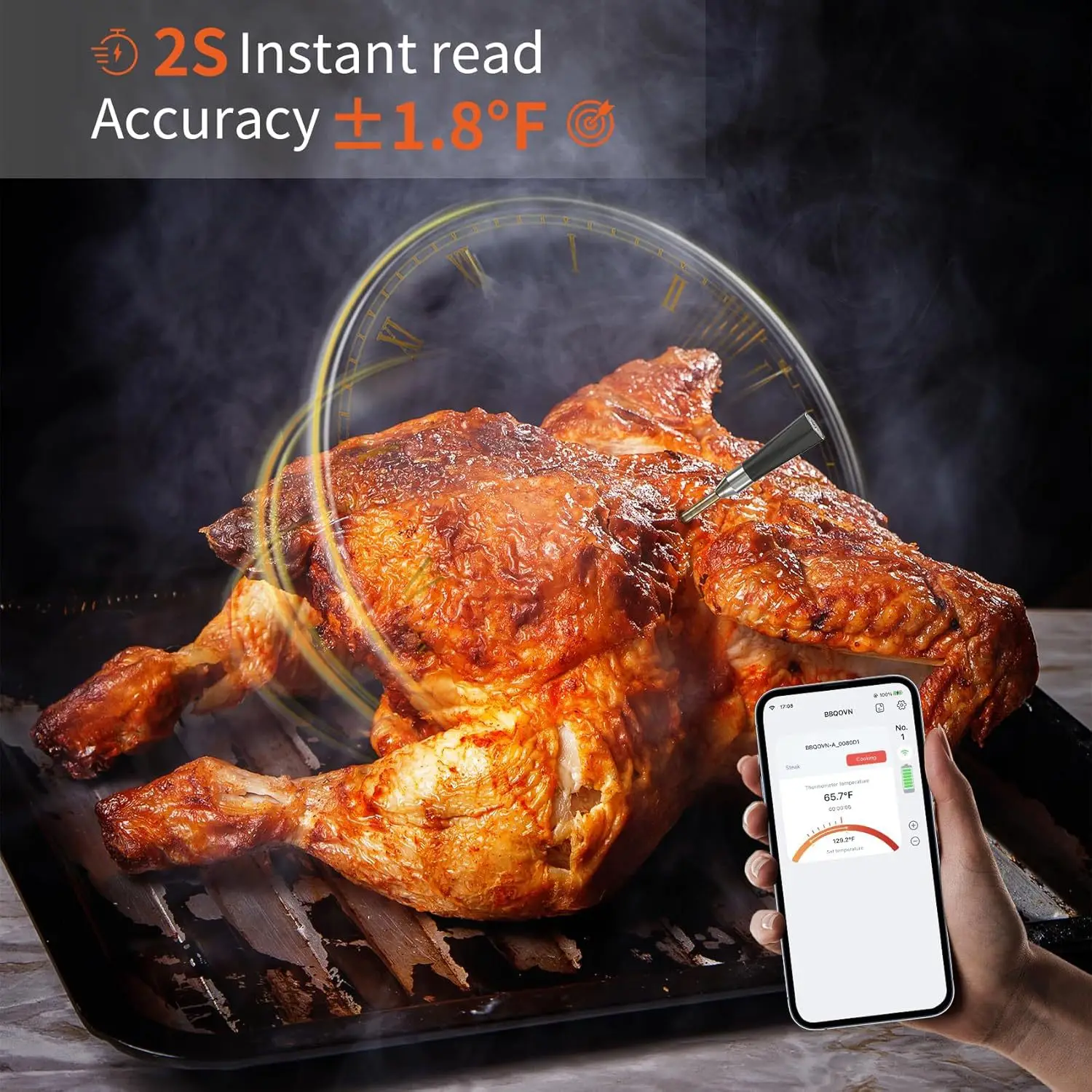 Wireless Meat Thermometer Intelligent 3 Probe Bluetooth Food Barbecue Steak Temperature Meter High-Precision BBQ Accessories